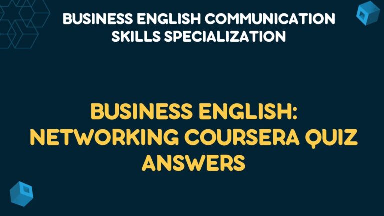 business english communication skills coursera