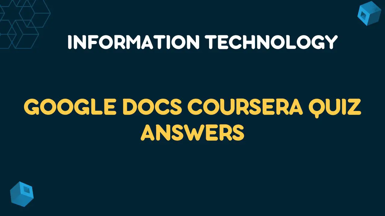 Google Docs Coursera Quiz Answers