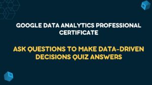 Ask Questions to Make Data-Driven Decisions Quiz Answers